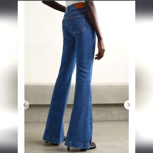 NWT$900 Alexander McQueen Dark Blue High Rise Flare Jeans Sz 24 - Picture 5 of 15